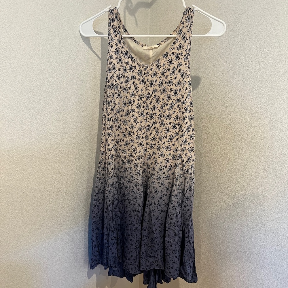 Entro Floral Print Dress - Blue and Cream